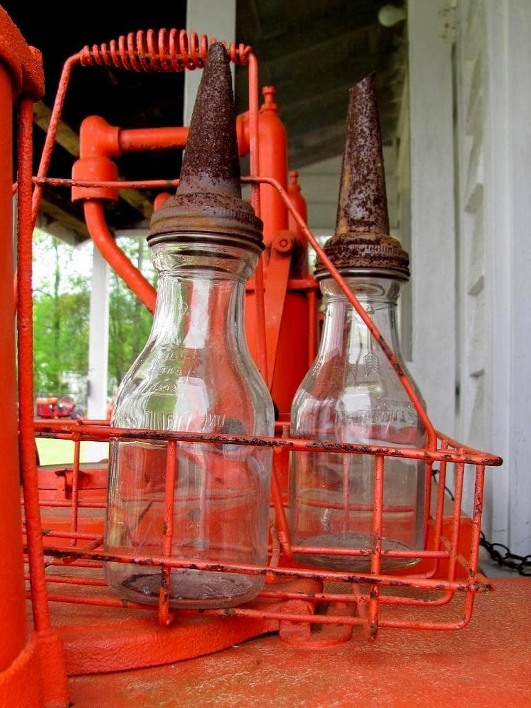 One-litre engine oil bottles ready for a top-up