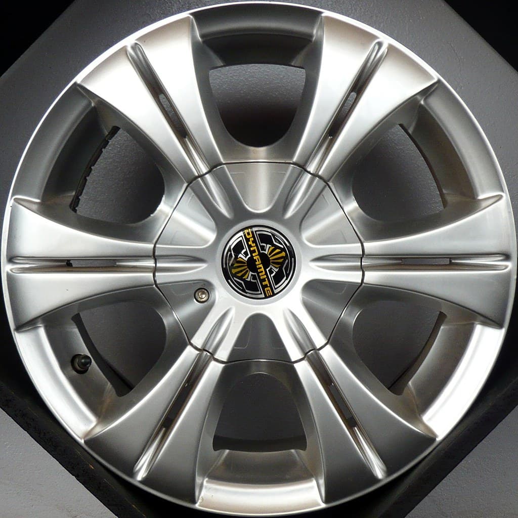 Hybrid forged wheel off the car, face on