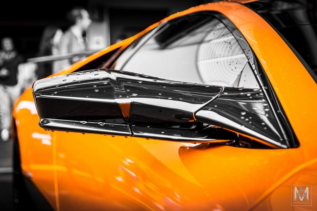 Carbon fibre mirror cap on a finished car